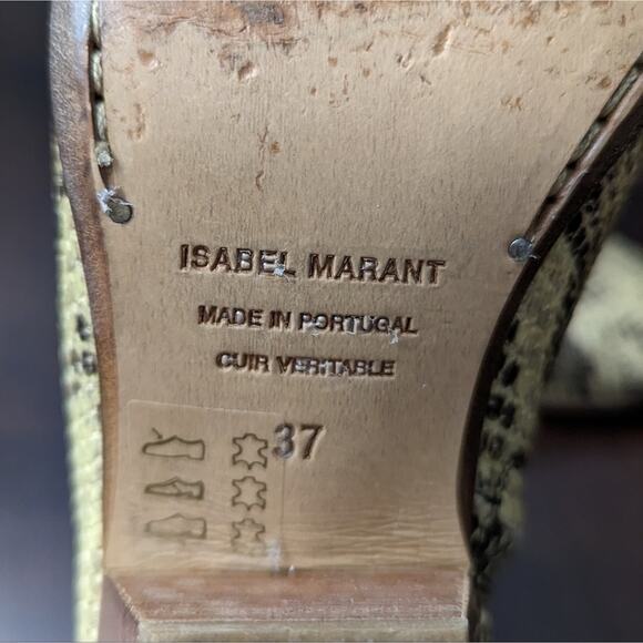 Isabel Marant Dacken Leather Snake Skin Print Boot Size 37 - Picture 7 of 8